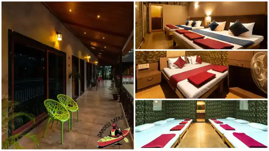 Spacious resort rooms designed for group and family stays in Dandeli