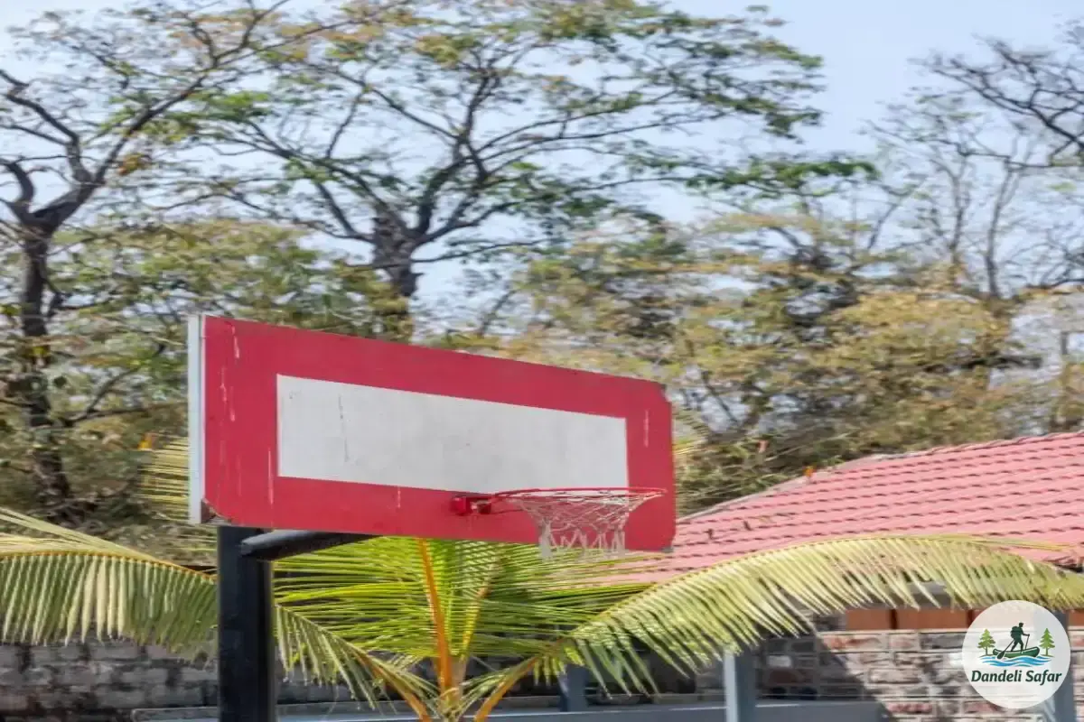 Basketball court for sports activities at B Hive Resort Londa near Dandeli