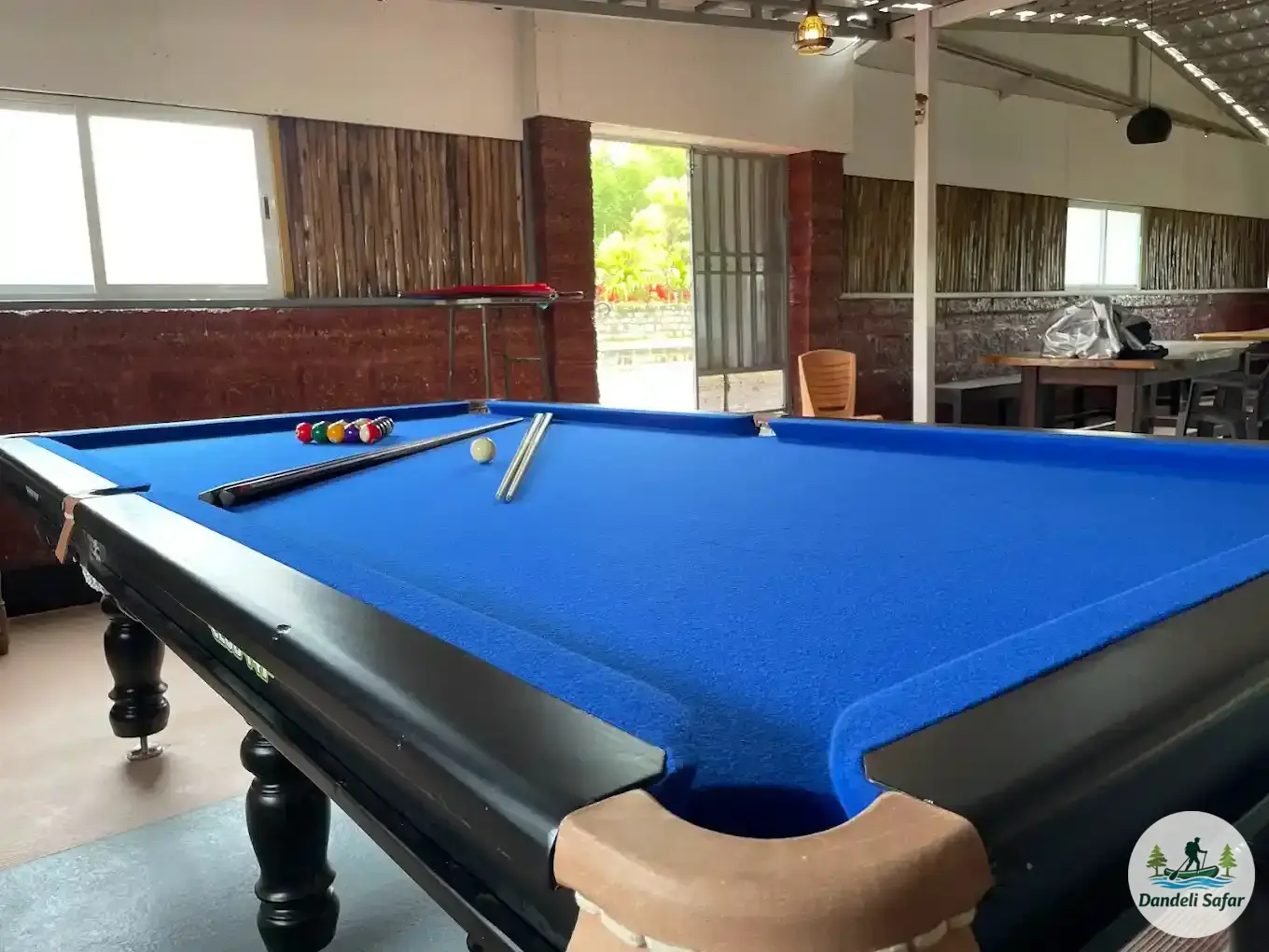Indoor snooker table in games room at B Hive Resort for guest entertainment