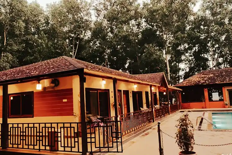 Comfortable accommodation facilities and room exteriors at Dew Drops Resort