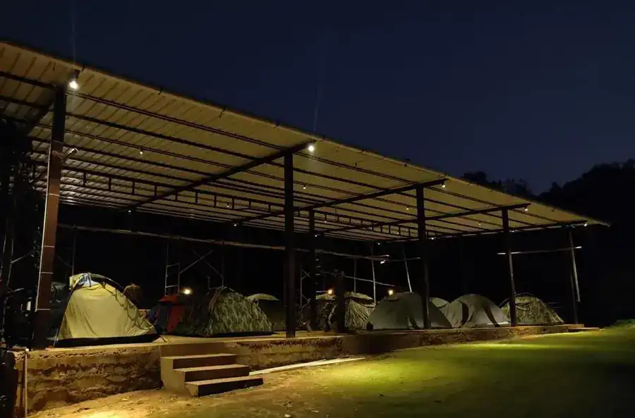 Premium camping tents for authentic jungle experience at Tusker Trails